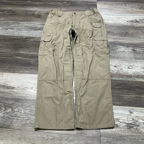 5.11 Tactical Khaki Tan Mens 34x32 Double Knee Utility Outdoor Canvas Cargo Pant - Picture 2 of 12